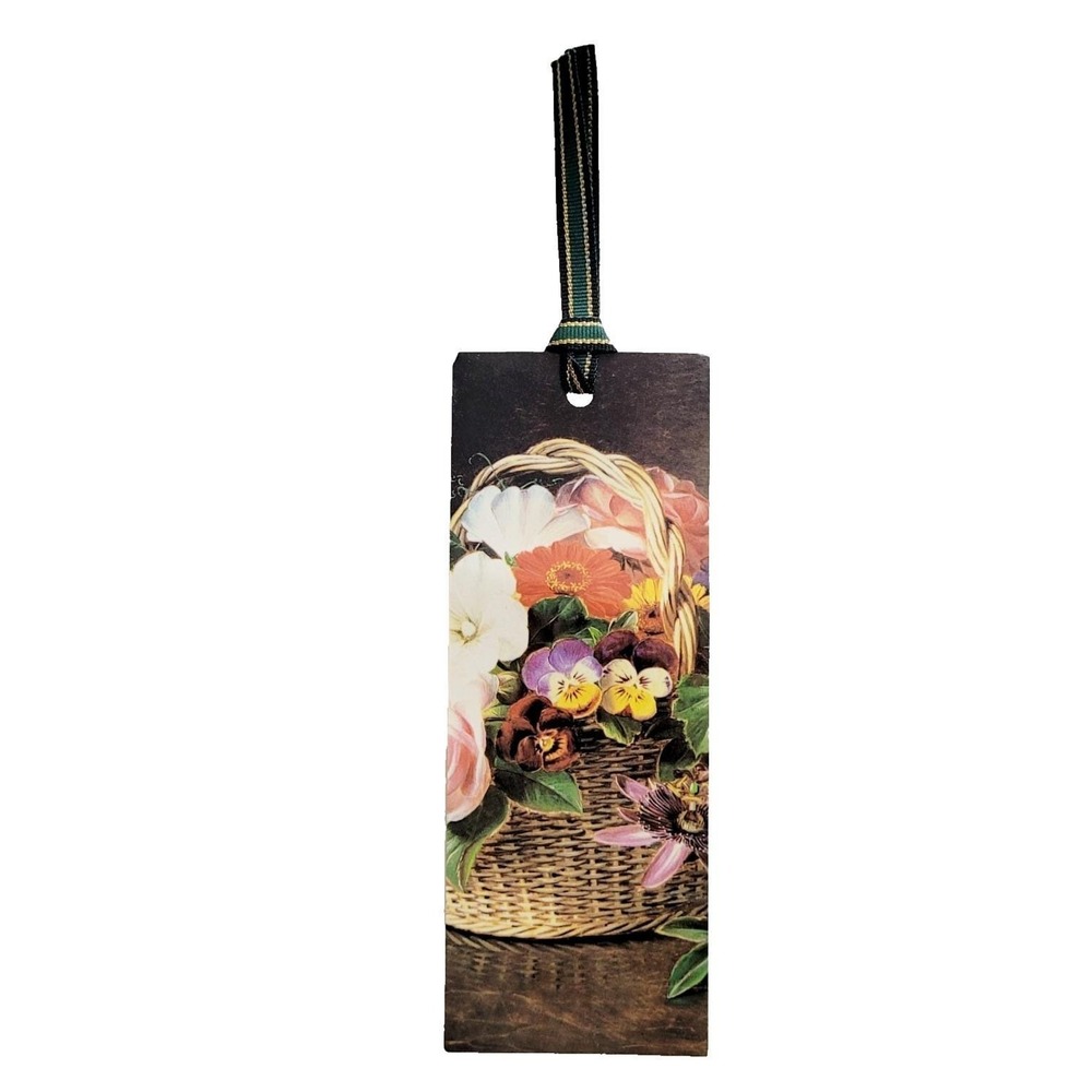 Vintage 80s Romantic Flower Bookmark, ribbon, Jensen, 1989 Prima Designs BK 1620